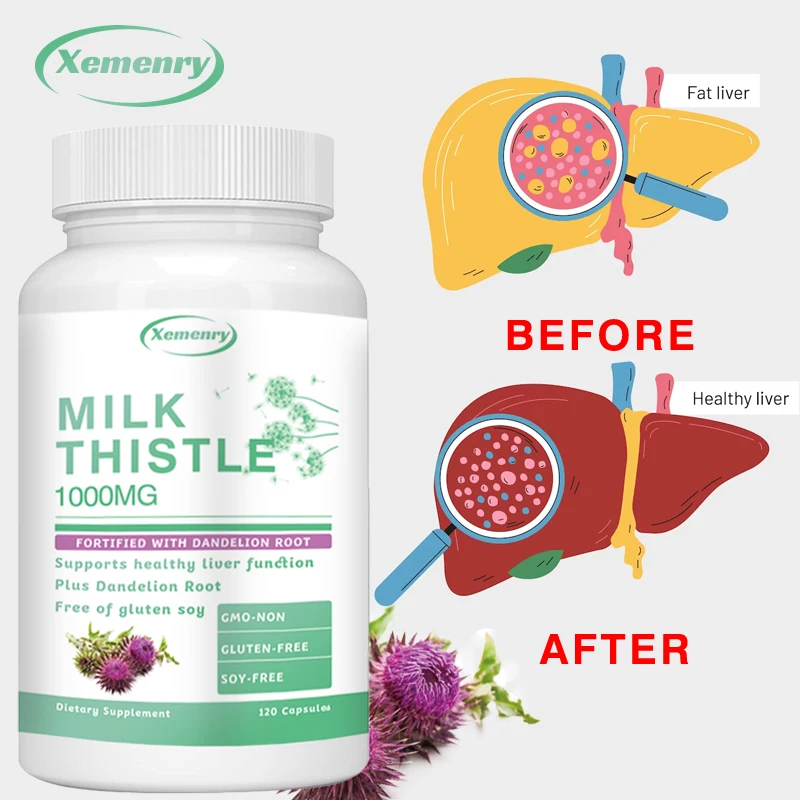 Milk Thistle Capsules 1000mg - - Milk Thistle Silymarin ulasan dan harga
