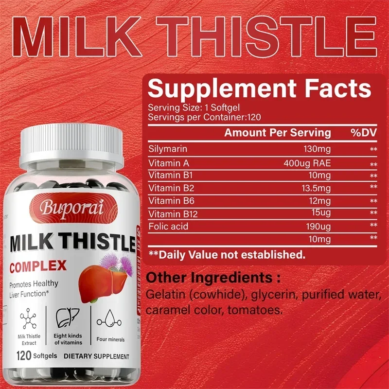 Milk Thistle Capsules - for Li - Milk Thistle Silymarin ulasan dan harga
